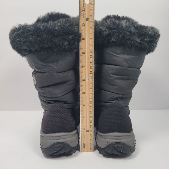The North Face Nuptse Down Women's Faux Fur Winter Black Boots US Size 6 - Picture 10 of 12